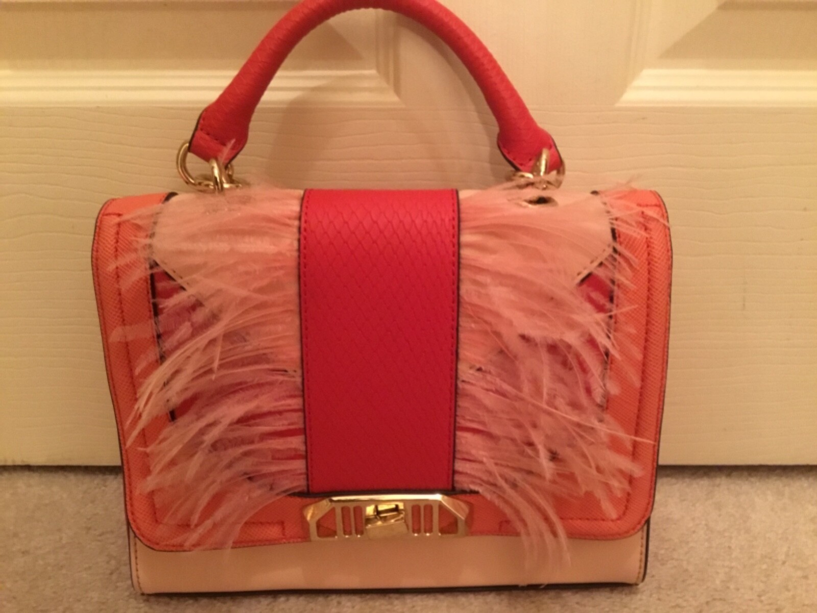 ALDO PINK FEATHER HANDBAG OMBRÉ COLORS* eBay