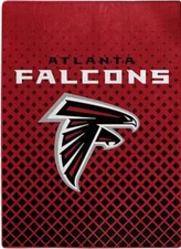 Atlanta Falcons Super Size Faded Glory 60X80 Royal Raschel Skyline Blanket Throw