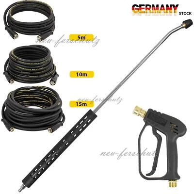 MARKENLOS Lanze Pistole Düse 5m-15m Schlauch für KARCHER HD/HDS M22x1,5 Hochdruckreiniger