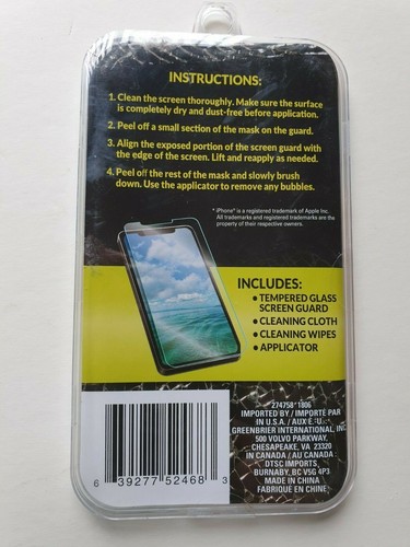 New Shatter-Resistant Clear Plastic Screen Guard Tempered Glass for iPhone X - Picture 2 of 3