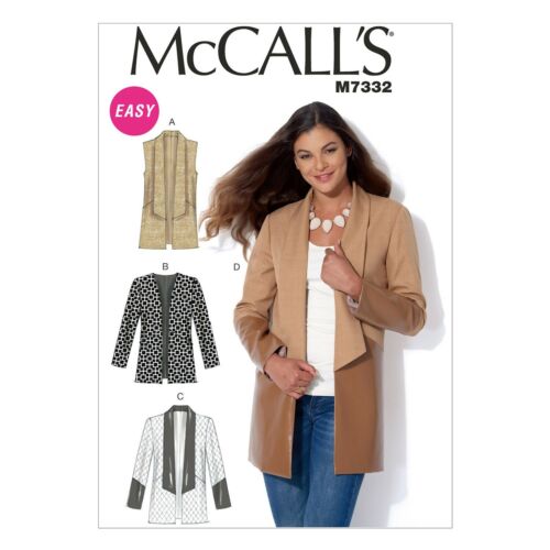 McCalls Cut Pattern M7332 - Jacket - Cardigan - Vest - Picture 1 of 5