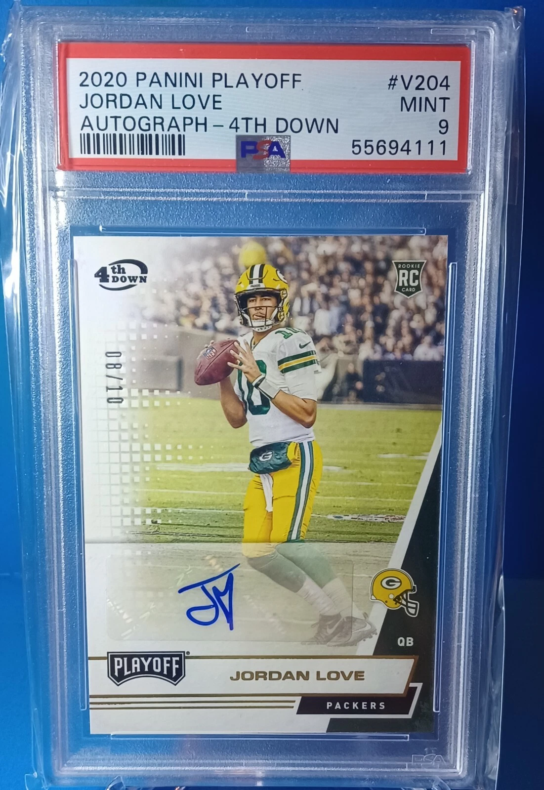 Jordan Love Panini Playoff #V204 Autograph-4th Down