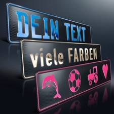 1x Funschild geprägt | Carbon mit Wunschtext...