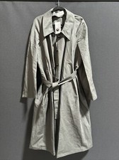 Lemaire Water Repellent Trench Raincoat - Size 36 Dark Green/charcoal Color Nwt