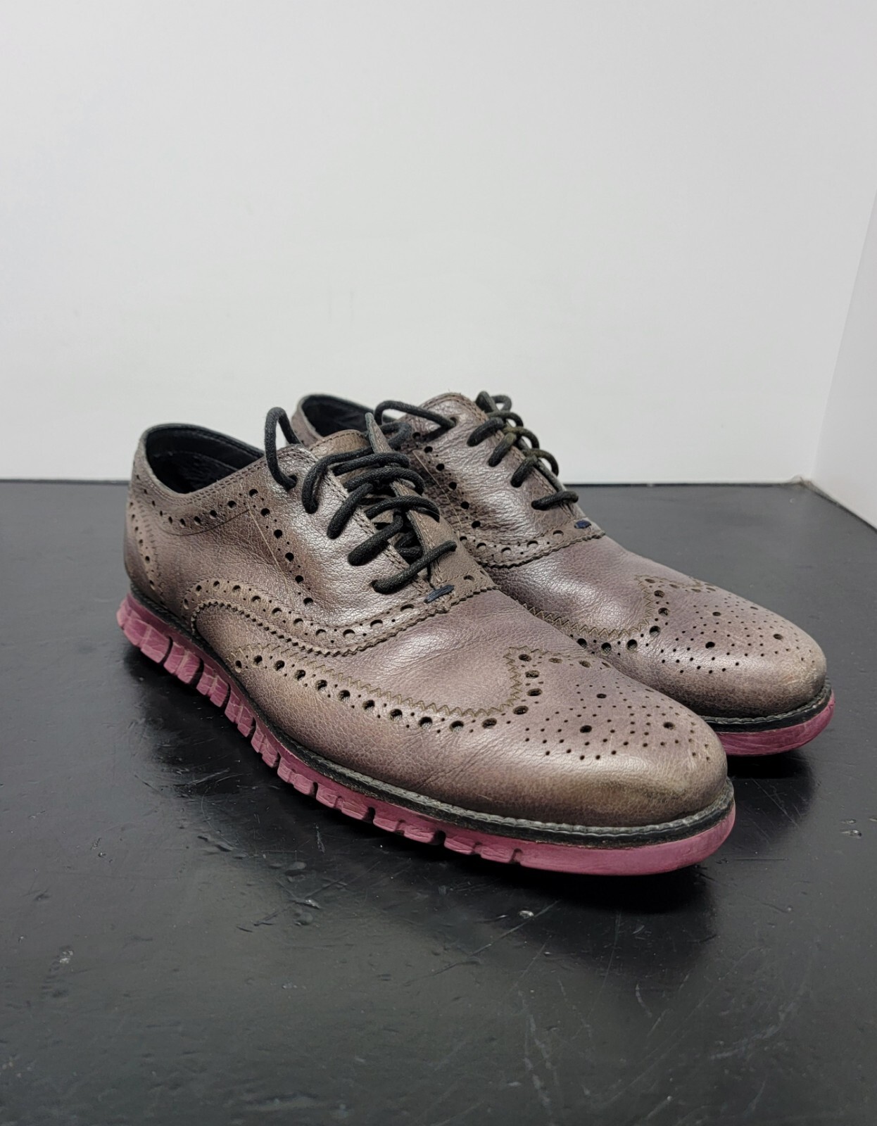 SAOLA Scarpe Oxford Cole Haan Zero Grand da uomo 10M marrone viola da uomo punta ala C20029