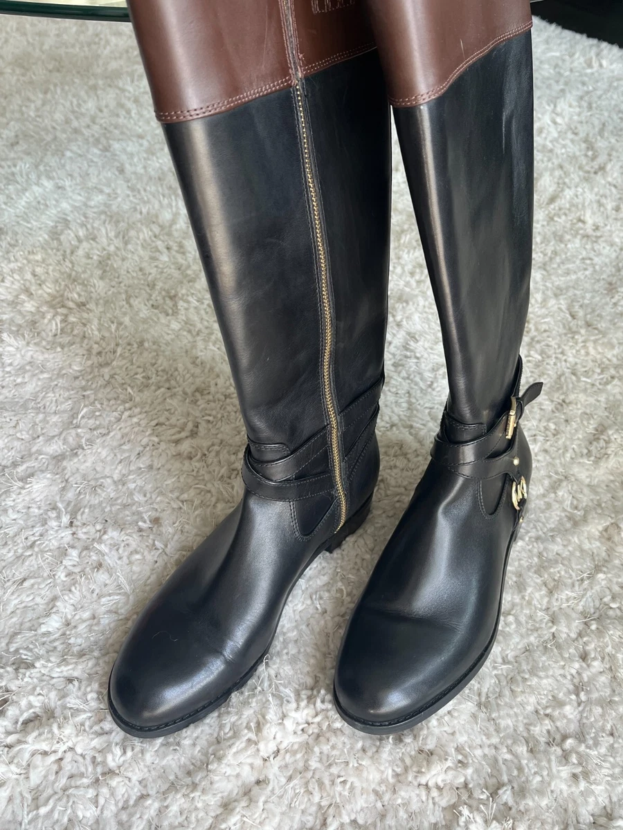 Michael Kors Preston Two Tone Leather Boot Style 40F9PRFB7L