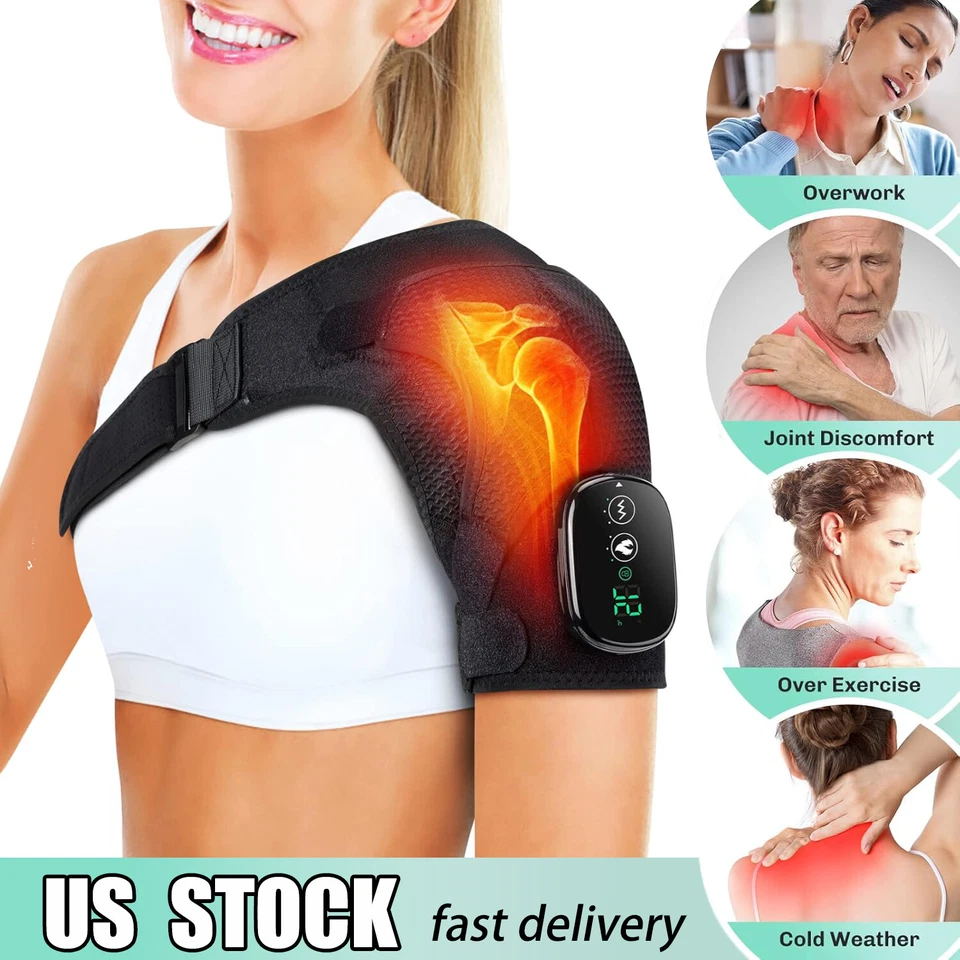 Envoltura de compresión recargable con soporte para manguito rotador masaje soporte para hombro con calefacción Foto 3 de 4