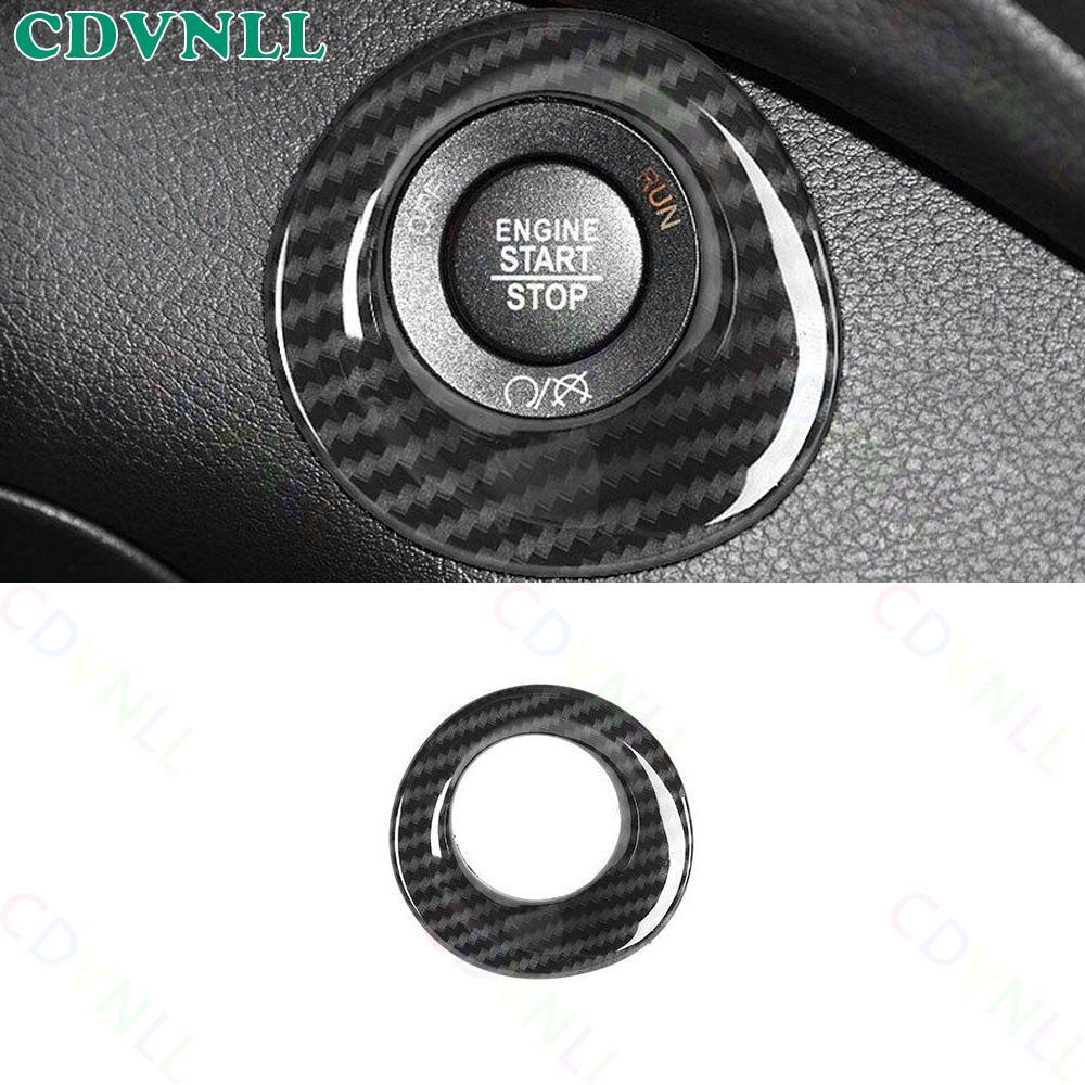 For Jeep Cherokee 2014-2022 ABS Carbon Fiber One-Click Startup Button Cover Trim