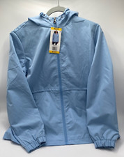 Weatherproof Women's Lightweight Hooded Rain Jackets Medium Light Blue