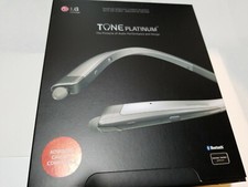 LG Tone Platinum HBS-1100 Wireless Bluetooth Headset Harmon Kardon Silver. USED
