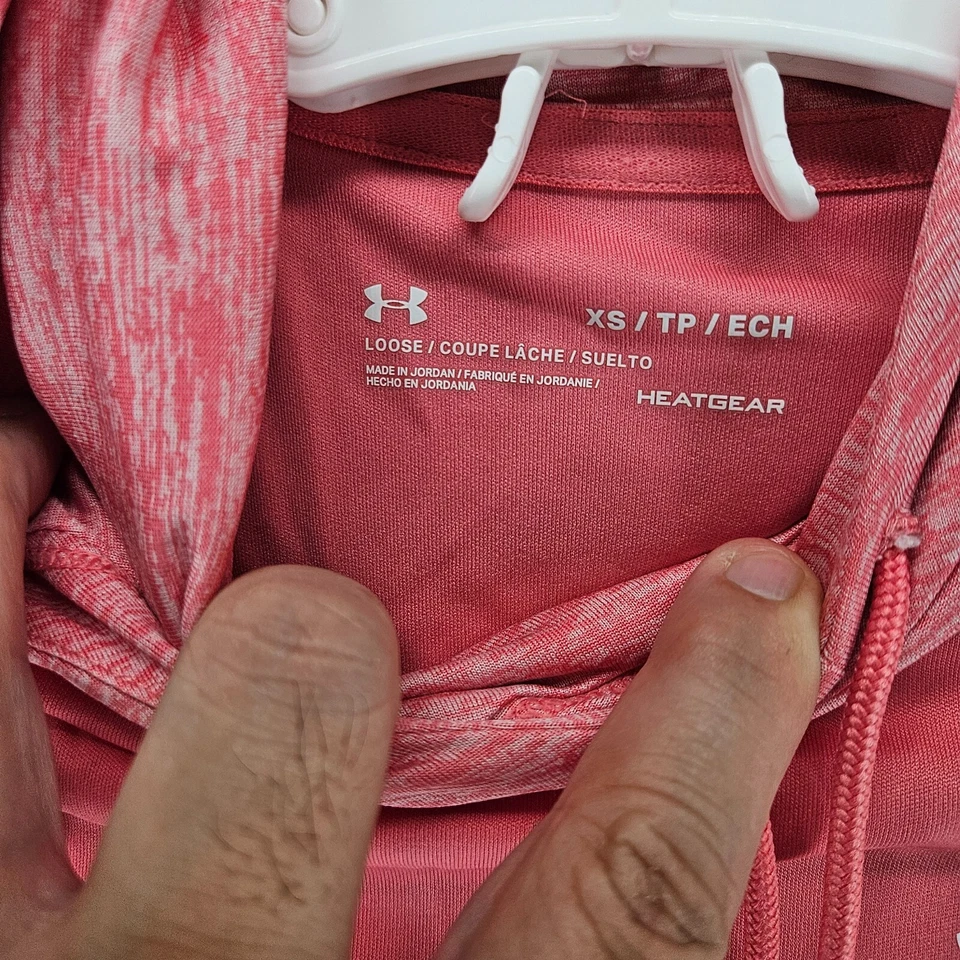 UNDER ARMOUR Women Loose HeatGear Peach Lightweight Hoodie Polyester Sz XS - Image 4 of 4