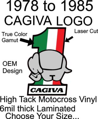 1978 -1985 Cagiva Elephant Logo Number 1 Vinage Decal Sticker Italian GP