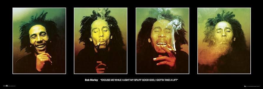 Bob Marley Poster, Excuse Me While I Light My Spliff 12x36 Legend