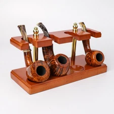 Handmade Tobacco Pipe Stand Rack Holder Display For 4 Smoking Pipes Beech Wood 