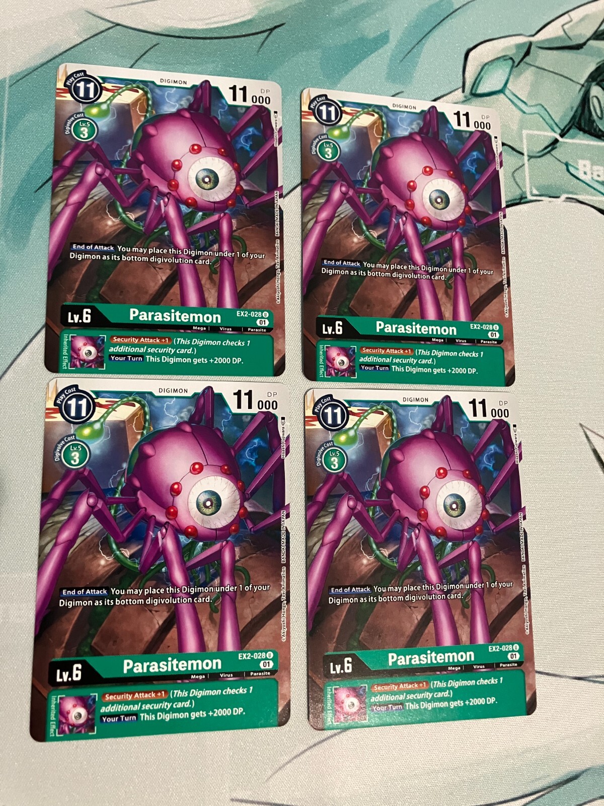 4x Parasitemon EX2-028 U (Playset) Digimon CCG | Digital Hazard Near Mint
