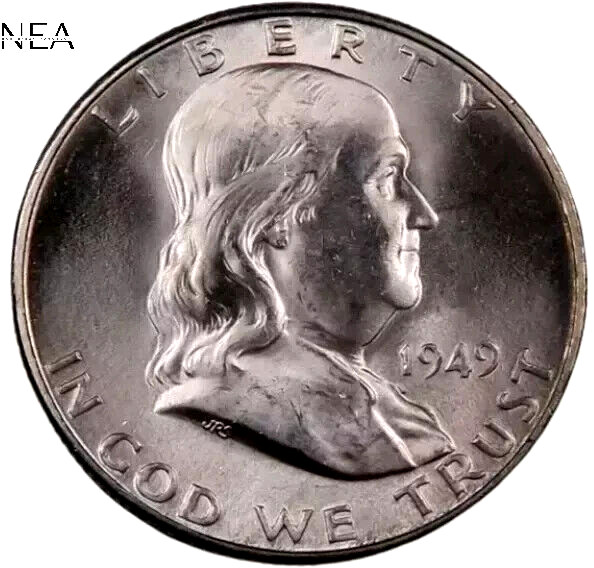 1949-D Franklin Half Dollar ~ Gem BU (Full Bell Lines - FBL) ~~ 90% Silver