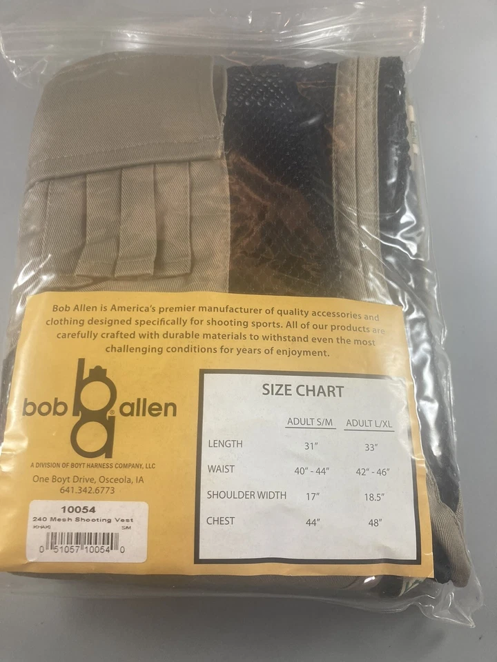 Bob Allen Shooting Vest Mens Medium S/M Brown Canvas Mesh Hunting Mesh Adult - Image 3 of 4