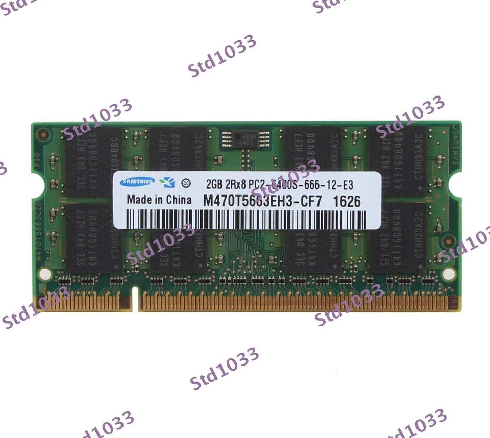 Kits 10pcs 2GB 2Rx8 PC2-6400 DDR2 800Mhz CL6 SODIMM Laptop Memory RAM Samsung - Image 2 of 4
