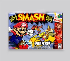 SUPER SMASH BROS / N64 - 2"x3" FRIDGE MAGNET nintendo 64 game box art brothers 