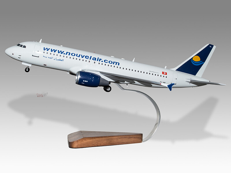 Airbus A320 Nouvelair Gear Down Solid Mahogany Wood Handcrafted