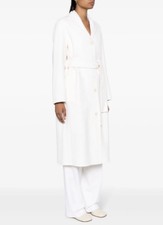 Belted Coat In Double-face Wool-cashmere Medium Rrp 750