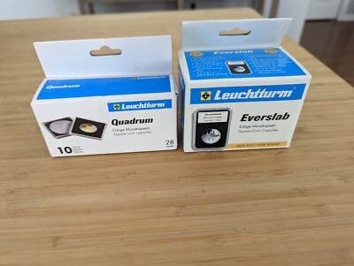 NEW Boxes of Leuchtturm Quadrum & Everslab for Coins
