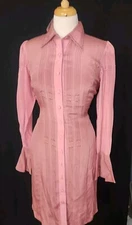 Vintage Rose PINK Speigel Button Down Dress NWOT