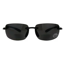 Bifocal Reading Sunglasses Mens Light Weight Rimless Rectangular Reader