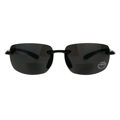 #ad #ad Bifocal Reading Sunglasses Men#x27;s Light Weight Rimless Rectangular Reader $14.95