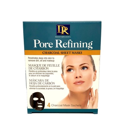 Daggett & Ramsdell Pore Refining Charcoal Sheet Masks 4 Count