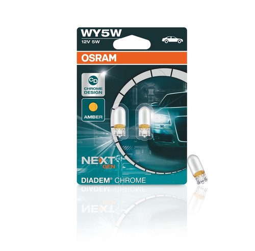 Osram Glassockelbirne Diadem Chrome Next Gen. f. Blinker 12V WY5W 5W 2Stk. - 第 1/2 張圖片