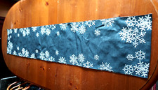 Satin Lined Silver Sequin Snowflakes Table Runner 71" x 14.5"