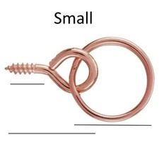 Picture Ring Hangers Copper Plated Screw In Hooks & Eyes Rings For Hanging Cord