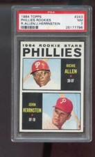 1964 Topps #243 Phillies Rookie Stars Richie Allen John Herrnstein RC PSA 7 Card