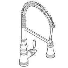 Moen S73104BG Weymouth 1.5 GPM Pre-Rinse Pull Down Kitchen Faucet, Brushed Gold