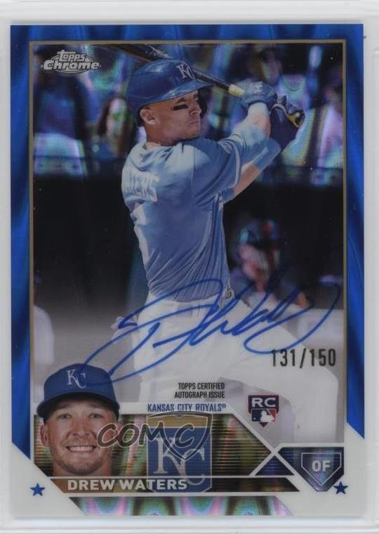 2023 Topps Chrome Rookie Blue RayWave Refractor 131/150 Drew Waters Auto RC 16az