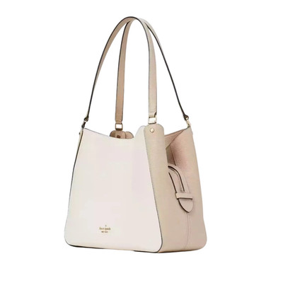 Kate Spade Leila 3-Compartment Shoulder Bag Ivory & Beige Leather WKR00316
