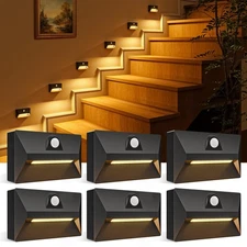 Motion Sensor Stair Light Rechargeable 6 Pack, Night Lights 3 Modes & 3 Color...