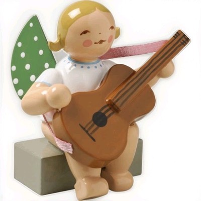 Wendt & Kühn Engel mit Gitarre sitzend blond 650/38a Orchesterengel - NEU