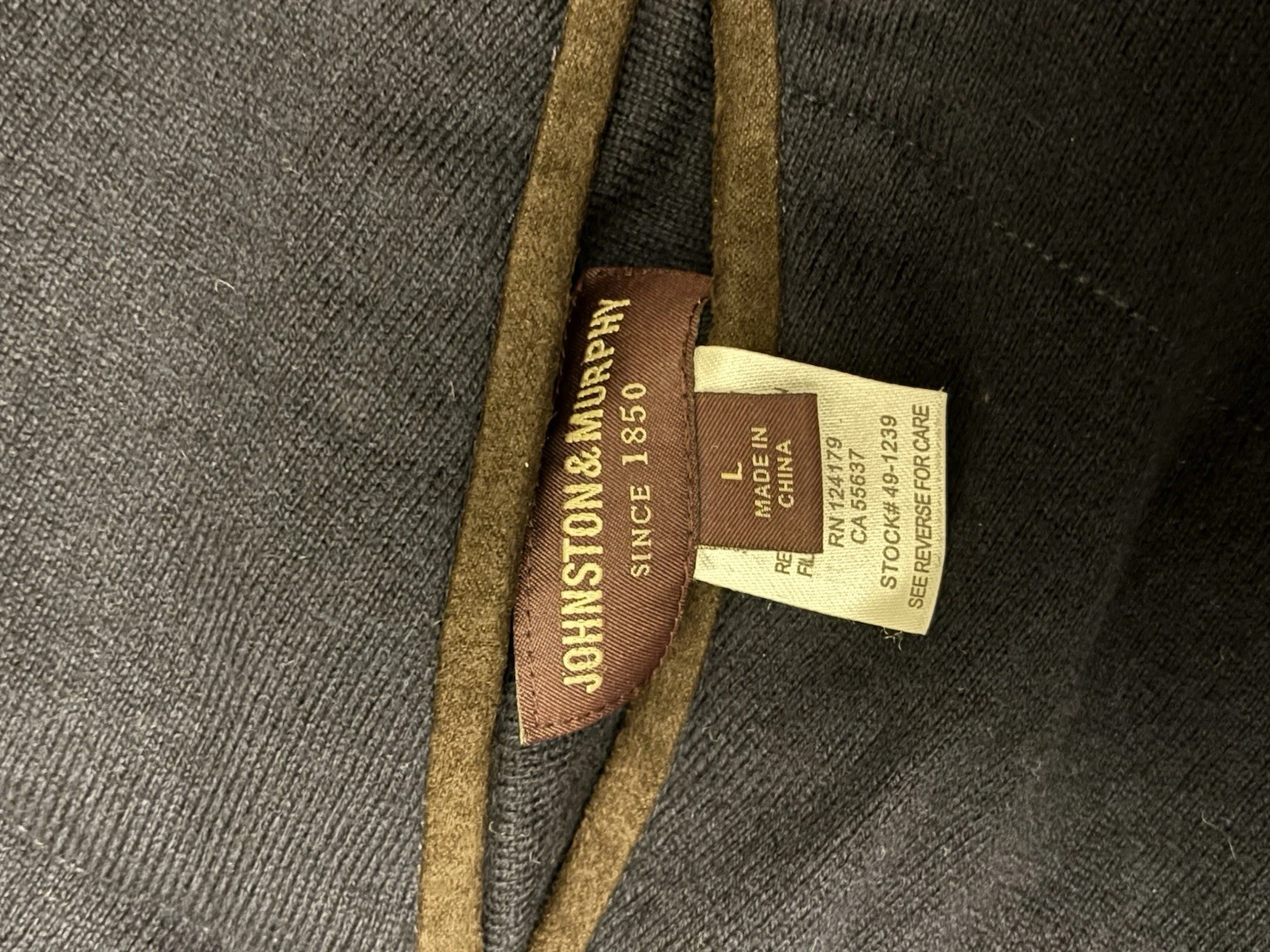 Johnston & Murphy Reversible Puffer Vest Pockets Navy/Brown Men's L Slim - product detail image 2