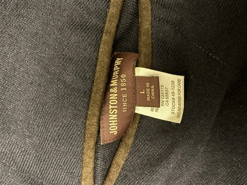 Johnston & Murphy Reversible Puffer Vest  Pockets Navy/Brown Men's L Slim image 2