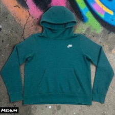 Nike Essential Funnel Neck Fleece Pullover Hoodie Women MEDIUM Green Workout