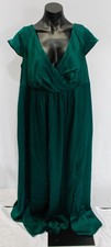 Azazie Women's Allessia A-Line Pleated Stretch Satin Dress WR4 Emerald US:Custom
