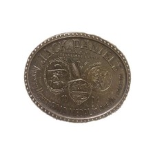 Jack Daniel Whiskey Belt Buckle Brass Medal 1904 James Lind 1973