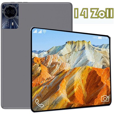 2026 Neueste 14'' Tablet PC 24GB+256GB Android 15 Gaming Tablet Dual SIM LTE GPS