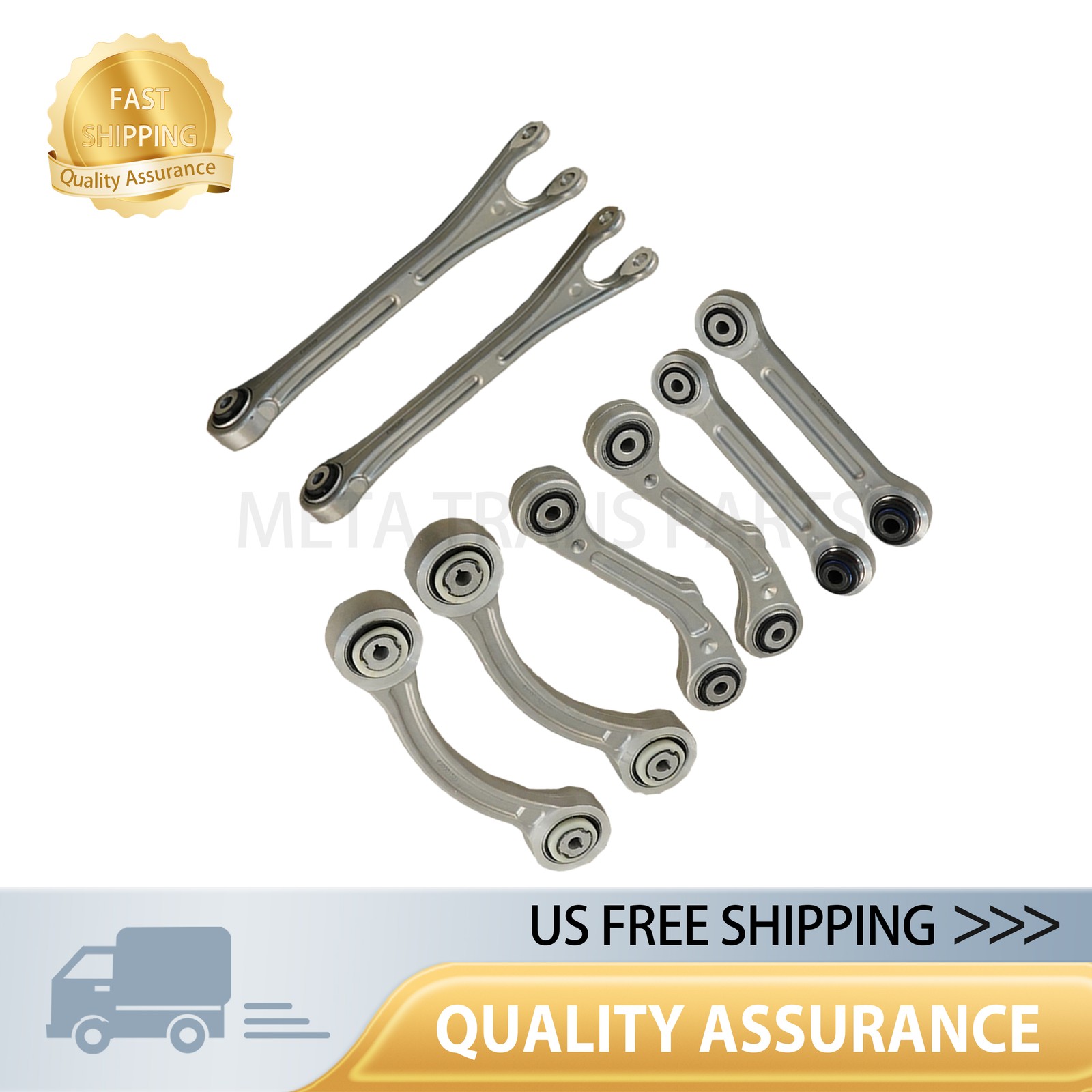 8PCS Fit Maserati Ghibli Quattroporte 14-16 Rear Suspension Control Arm Set