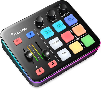 Gaming Audio Mixer RGB Bluetooth Pro Preamp 48V Phantom Live Streaming G1 NEO