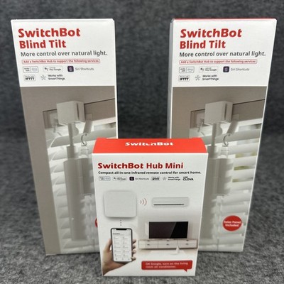 2 Pack SwitchBot W2701600 Blind Tilt Motorized Blind Opener Solar Panel - White
