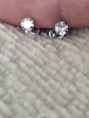 Titan kein Anlaufen hypoallergen 2 mm CZ Kristall Unisex flache Rückseite Ohrringe