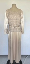 VTG Mother Of The Bride/Groom Champagne Embellished Satin Gown Dress Sz 3XL-EXC